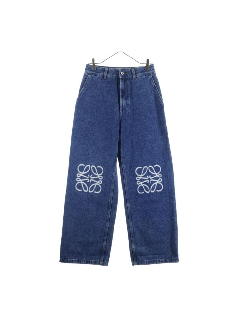 Loewe Anagram Embroidery Straight Denim Pants Indigo